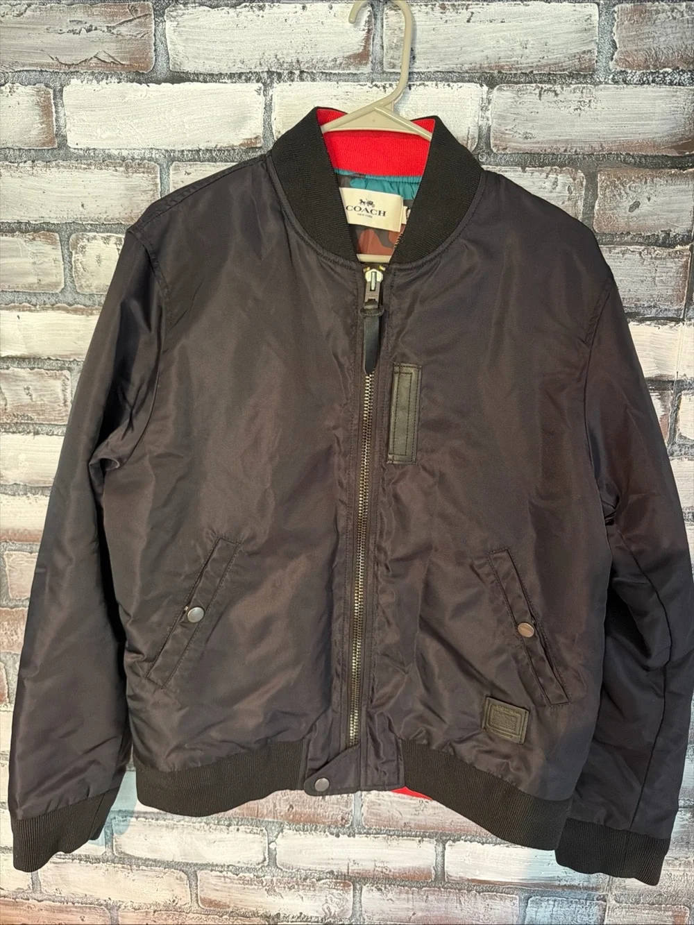 Coach Black Bomber Jacket Men Size M